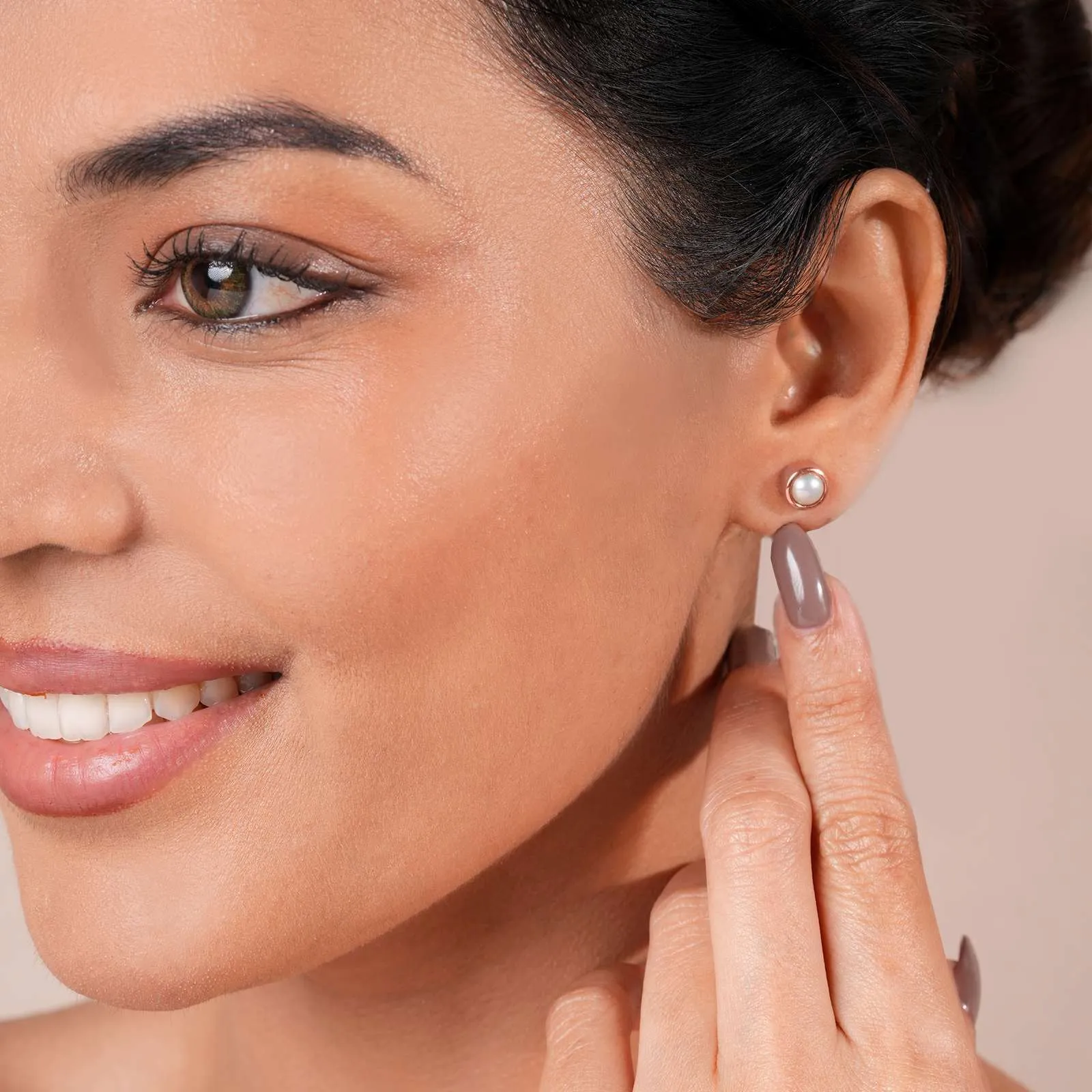 18k Rose Gold Little Pearl Earstuds