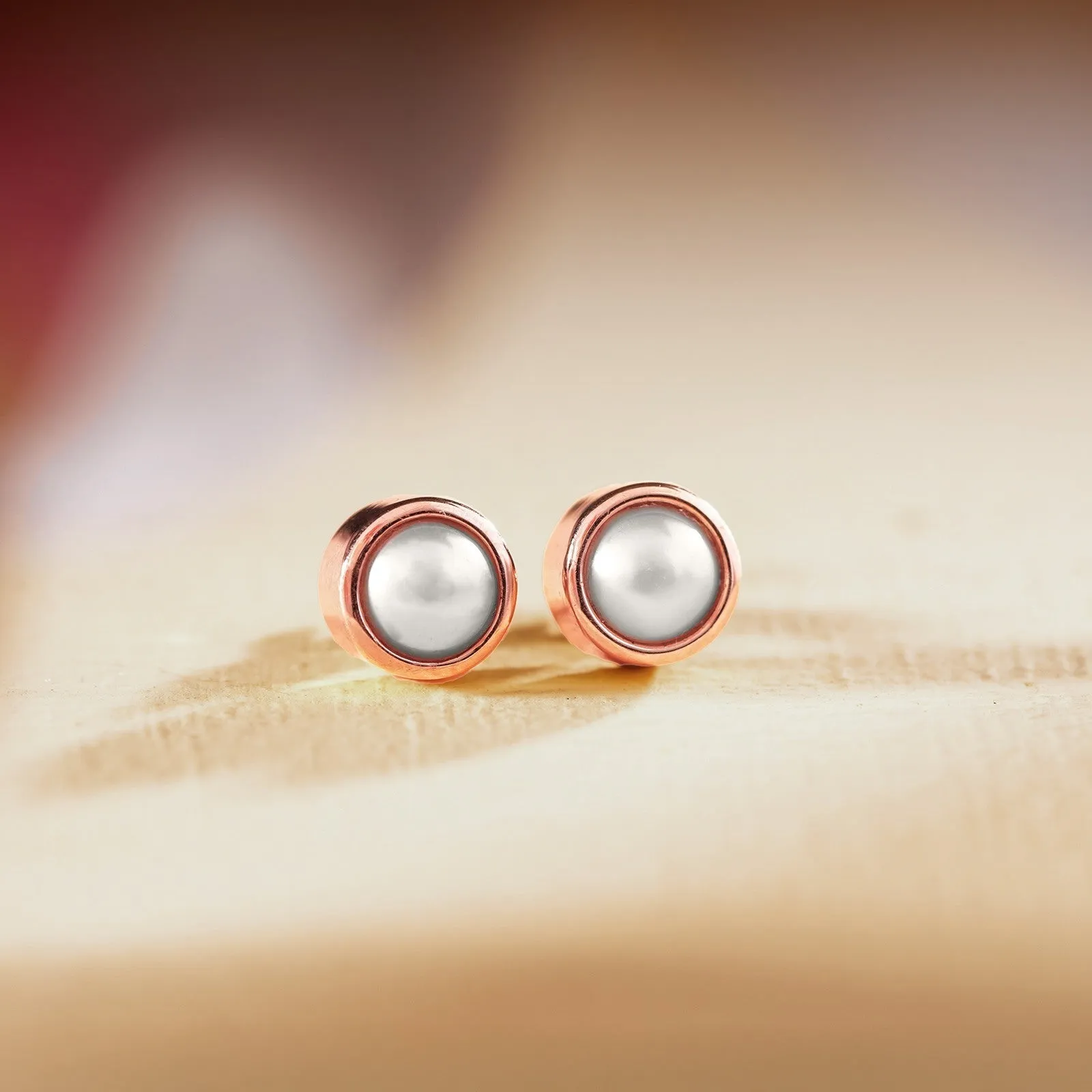 18k Rose Gold Little Pearl Earstuds