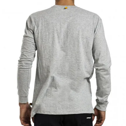 Caterpillar Mens Trademark Banner Long Sleeve T-Shirt Top - Grey