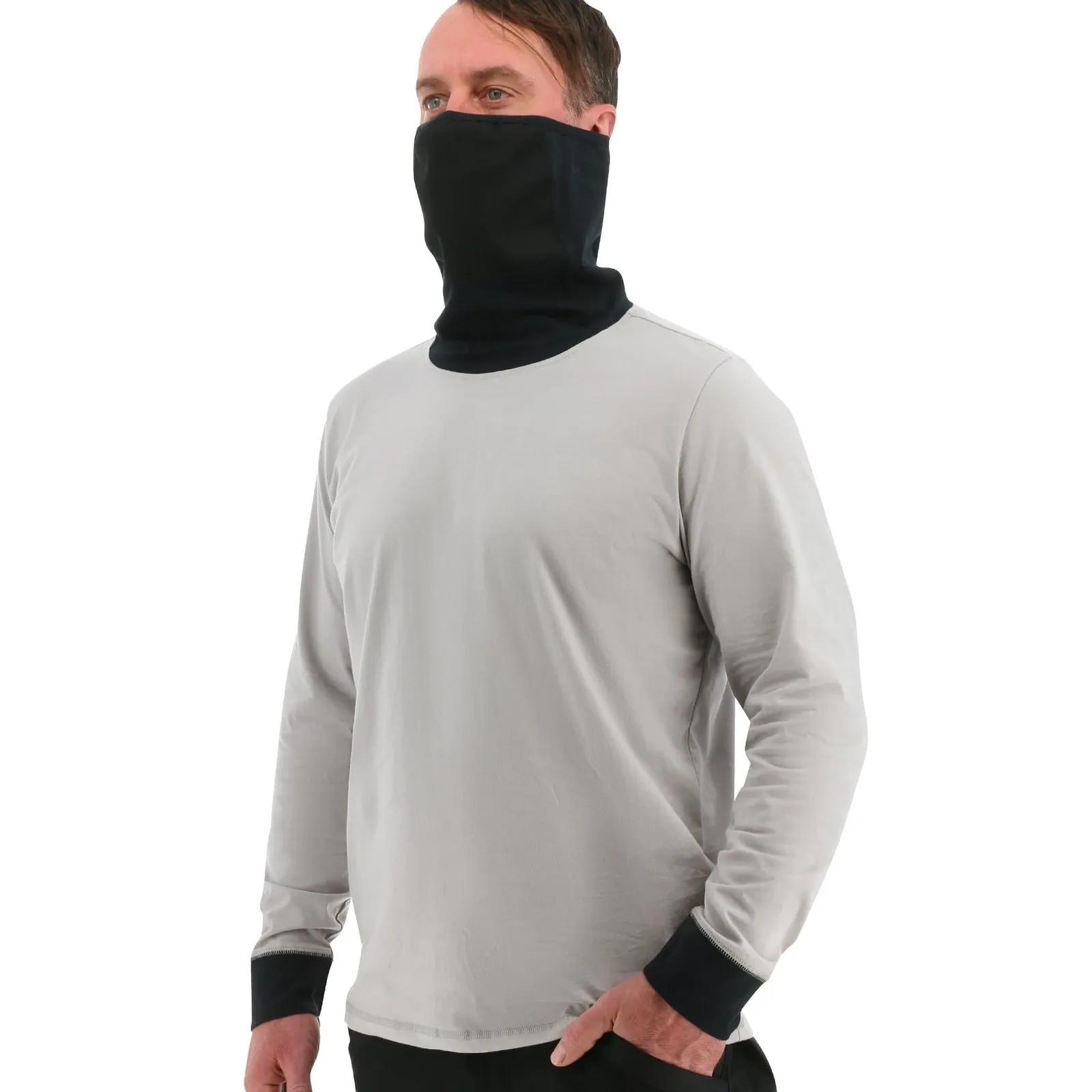 Caterpillar Mens ViralOff¨ Long Sleeve Gaiter Tee with Face Covering Top Shirt CAT