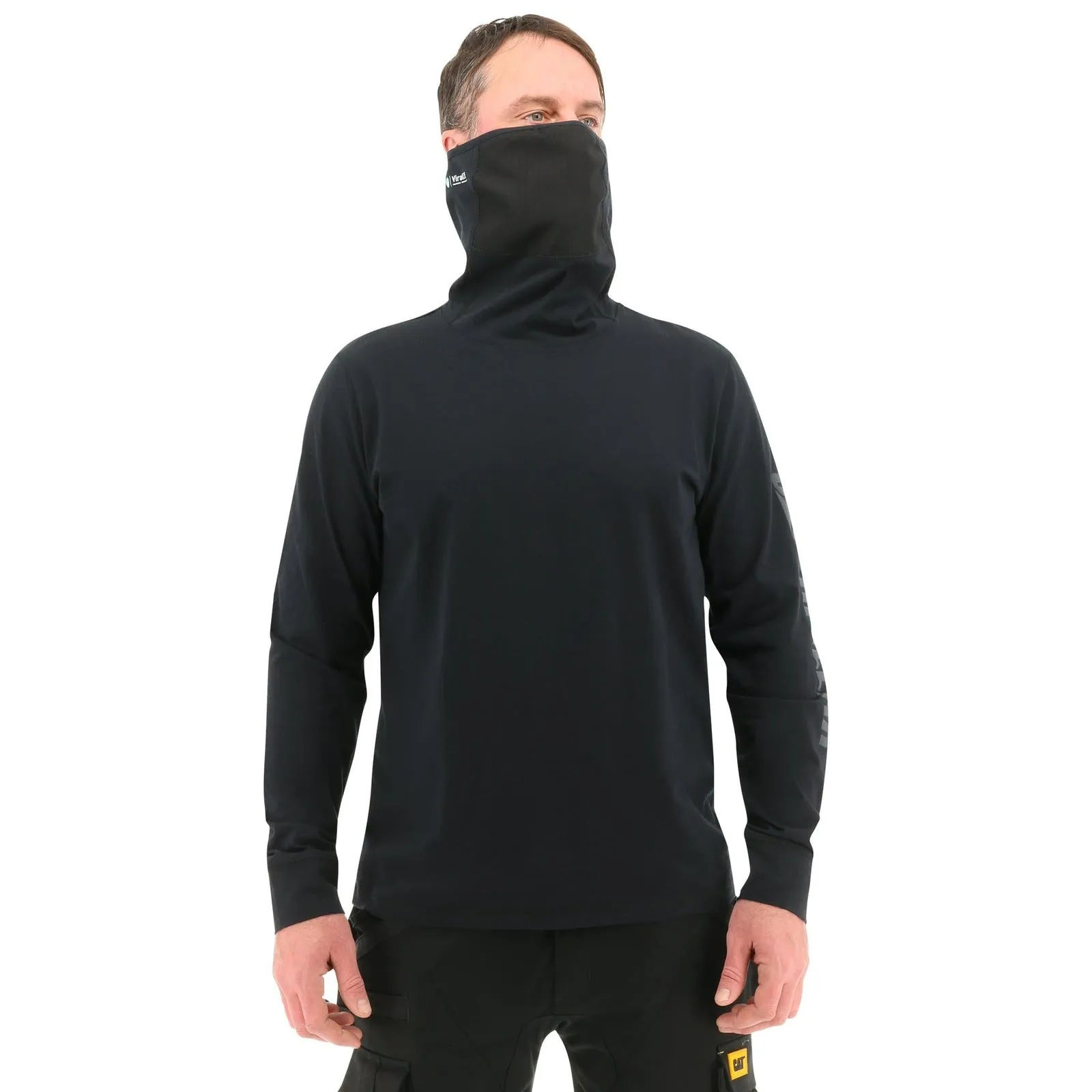 Caterpillar Mens ViralOff¨ Long Sleeve Gaiter Tee with Face Covering Top Shirt CAT
