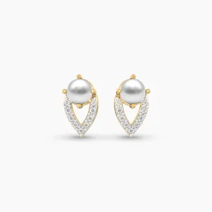 Cutesy Pearl and Diamond Earstud