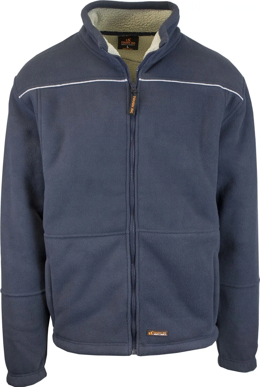 Mens Full Zip Sherpa Polar Fleece Jumper Lined Warm Winter Jacket Pullover