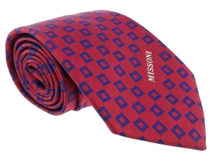 Missoni Square Red/Blue Woven Pure Silk Tie