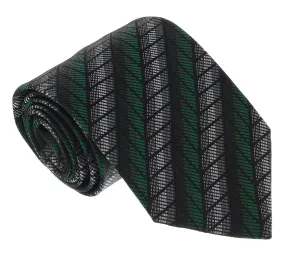 Missoni U4018 Green/Grey  Chevron Pure Silk Tie