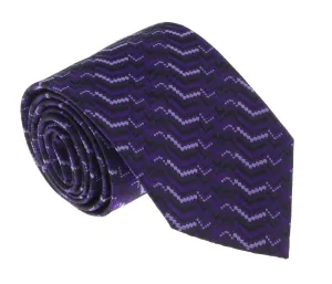 Missoni U5054 Aubergine/Lilac Sharkskin Pure Silk Tie