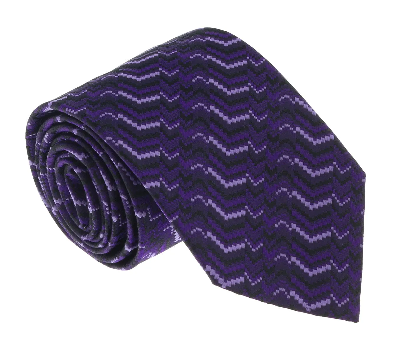 Missoni U5054 Aubergine/Lilac Sharkskin Pure Silk Tie
