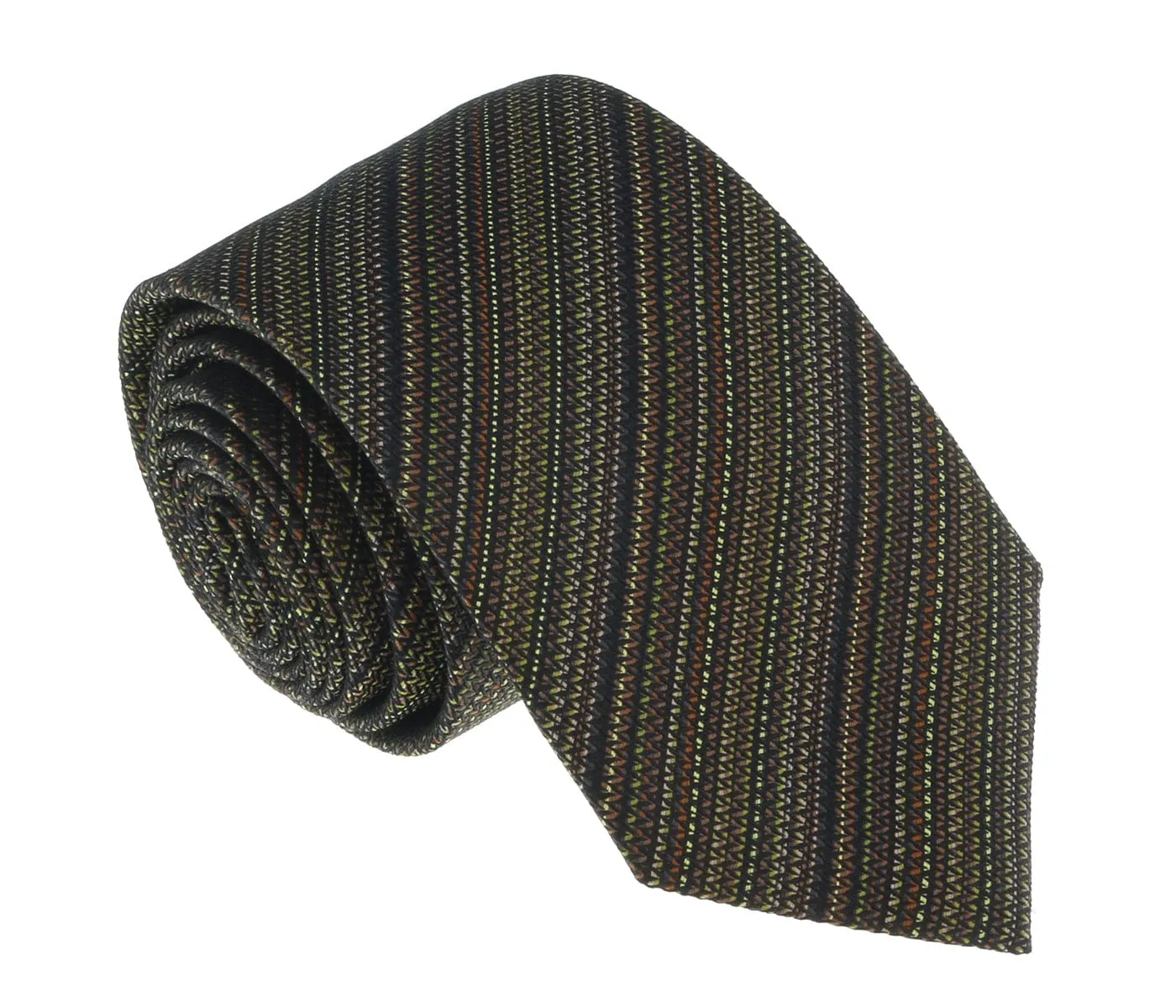 Missoni U5055 Gold/Brown Sharkskin Pure Silk Tie