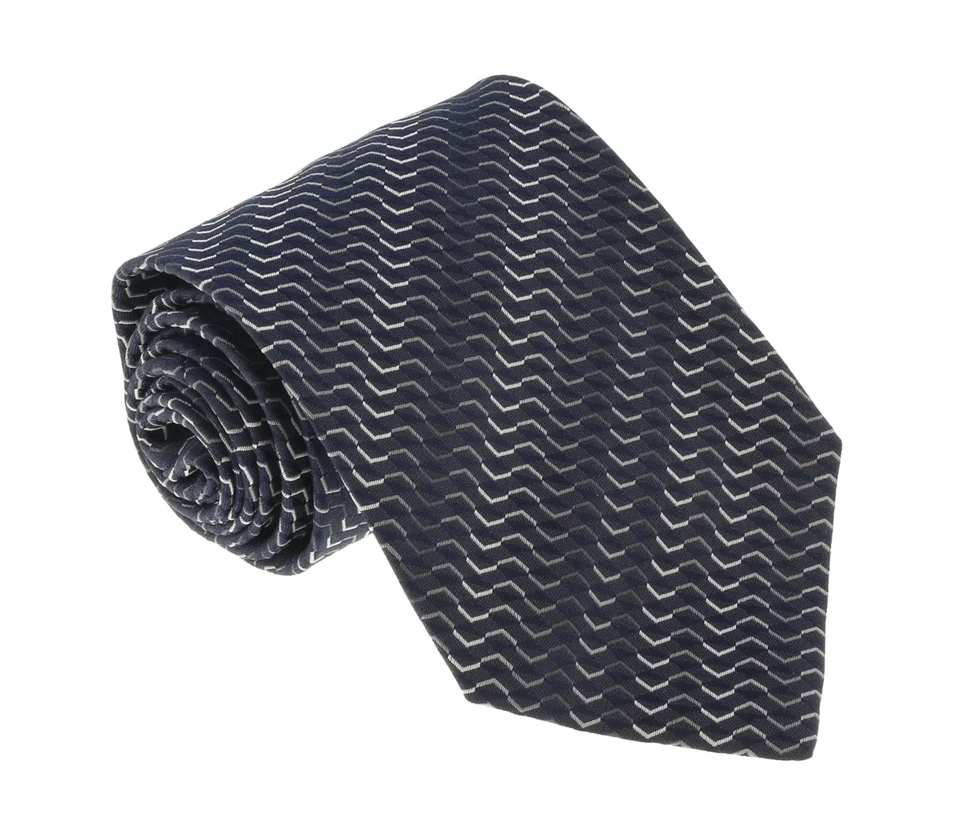 Missoni U5067 Navy/Silver Sharkskin Pure Silk Tie
