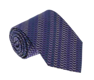 Missoni U5067 Purple/Blue Sharkskin Pure Silk Tie
