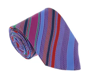 Missoni U8013 Blue/Purple Regimental Pure Silk Tie