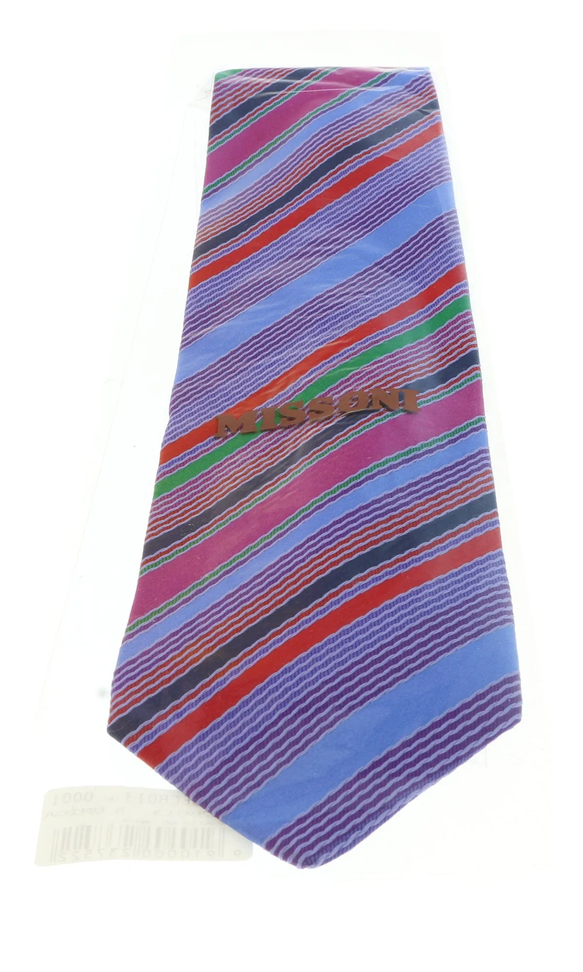 Missoni U8013 Blue/Purple Regimental Pure Silk Tie