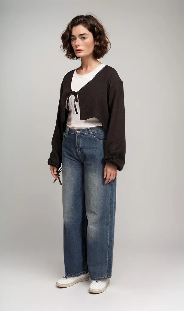 R206974-R206974 - Textured Cropped Shirt - Light Purple