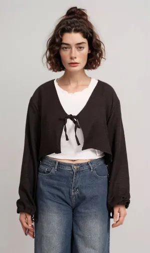 R206974-R206974 - Textured Cropped Shirt - Light Purple