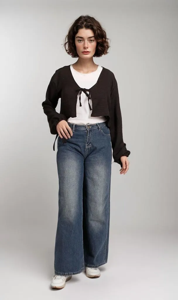 R206974-R206974 - Textured Cropped Shirt - Light Purple