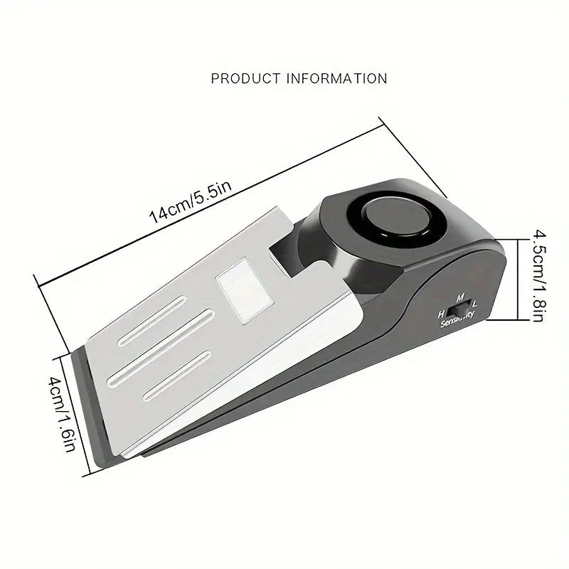 Security protection 125dB super loud anti-theft alarm system, household wedge-shaped door stopper, emergency alarm device