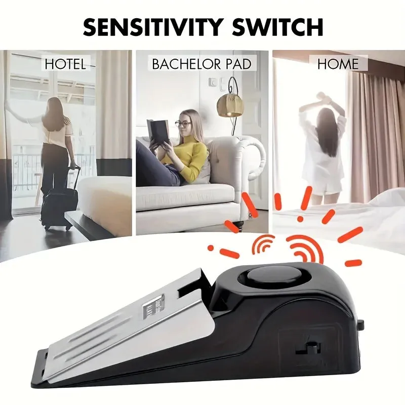Security protection 125dB super loud anti-theft alarm system, household wedge-shaped door stopper, emergency alarm device