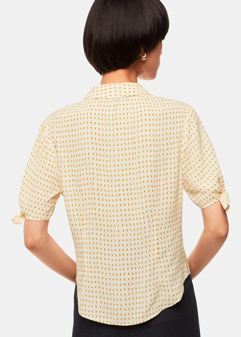 Whistles Oval Spot Tie Sleeve Shirt